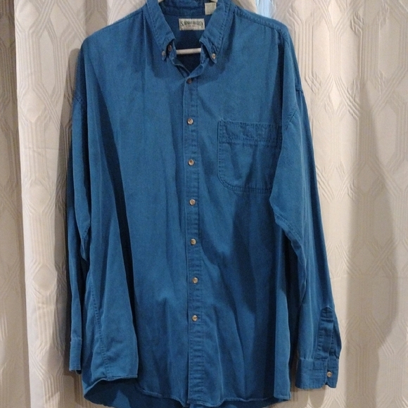 Saddlebred Men's Blue Casual Button-Down Shirt - Picture 1 of 5